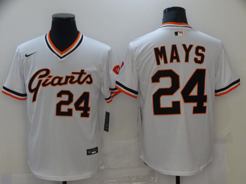 Men's San Francisco Giants #24 Willie Mays White Cool Base Stitched Jersey